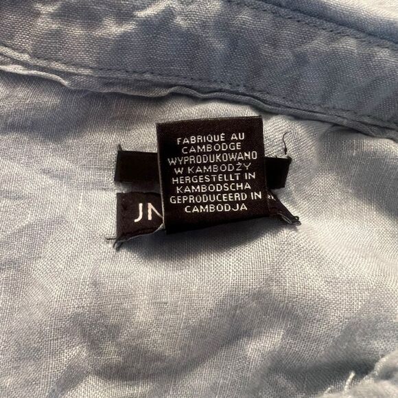 Jones New York 100% linen blue button tank - Picture 5 of 9